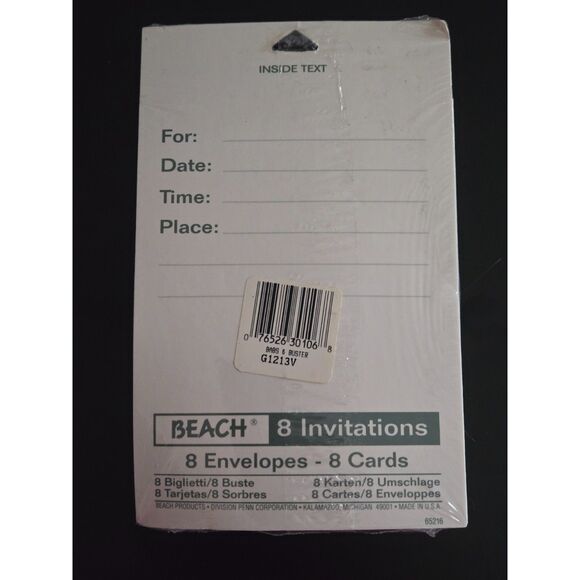 TINY TOON ADVENTURES 1992 NOS Beac Party Invitations 8ct. New in Package-2 Packs - Picture 3 of 4